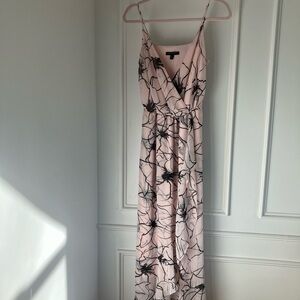 Banana Republic Pink and Black Floral Maxi Dress